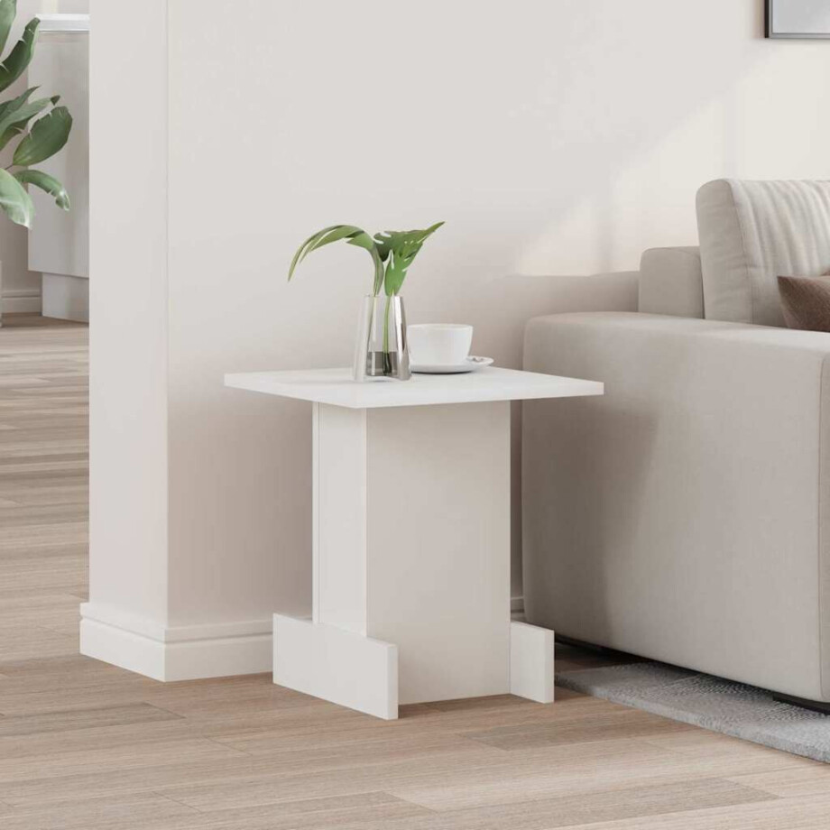 vidaXL Bijzettafel Wit 35,5 x 35 x 40 cm Bewerkt hout vidaXL Bijzettafel Wit 35,5 x 35 x 40 cm Bewerkt hout afbeelding 1