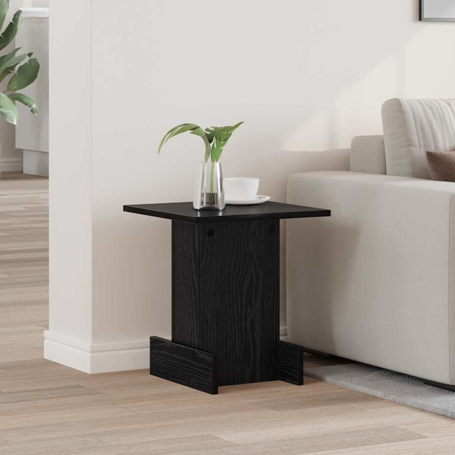 vidaXL Bijzettafel Zwart Eiken 35,5 x 35 x 40 cm Bewerkt hout vidaXL Bijzettafel Zwart Eiken 35,5 x 35 x 40 cm Bewerkt hout afbeelding 1