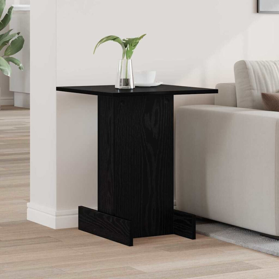 vidaXL Bijzettafel Zwart Eiken 44,5 x 45 x 55 cm Bewerkt hout vidaXL Bijzettafel Zwart Eiken 44,5 x 45 x 55 cm Bewerkt hout afbeelding 1