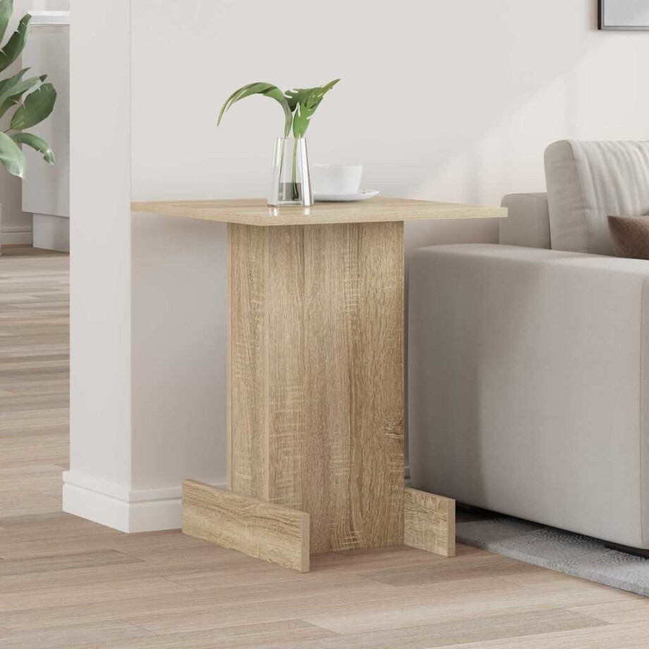 vidaXL Bijzettafel Sonoma Eiken 44,5 x 45 x 55 cm Bewerkt hout afbeelding 1