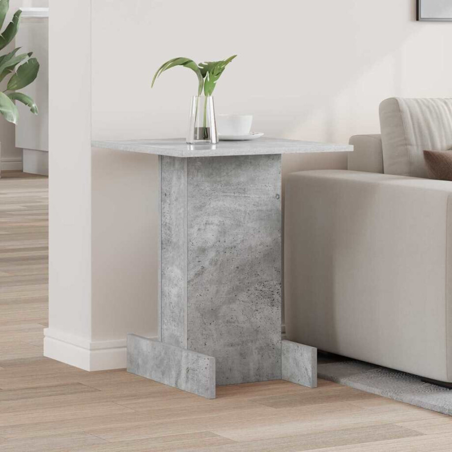 vidaXL Bijzettafel Beton Grijs 44,5 x 45 x 55 cm Bewerkt hout afbeelding 1