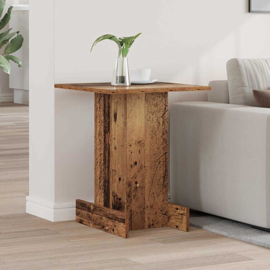 vidaXL Bijzettafel Oudhout 44,5 x 45 x 55 cm Bewerkt hout afbeelding 1