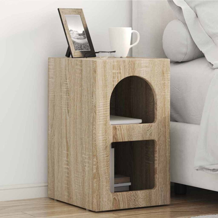 vidaXL Nachtkastje Sonoma Eiken 29,5 x 33,5 x 50 cm Bewerkt hout vidaXL Nachtkastje Sonoma Eiken 29,5 x 33,5 x 50 cm Bewerkt hout afbeelding 1