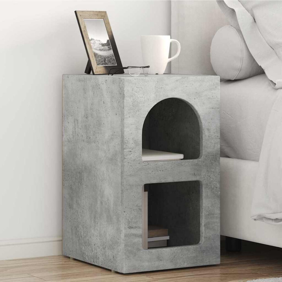 vidaXL Nachtkastje 2 pcs Beton Grijs 29,5 x 33,5 x 50 cm Bewerkt hout vidaXL Nachtkastje 2 pcs Beton Grijs 29,5 x 33,5 x 50 cm Bewerkt hout afbeelding 1