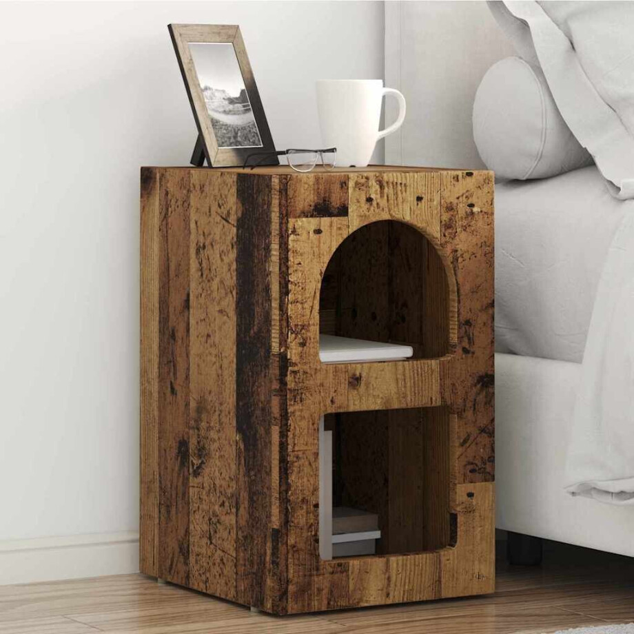 vidaXL Nachtkastje ELST 2 st Oudhout 29,5 x 33,5 x 50 cm Bewerkt hout vidaXL Nachtkastje ELST 2 st Oudhout 29,5 x 33,5 x 50 cm Bewerkt hout afbeelding 1