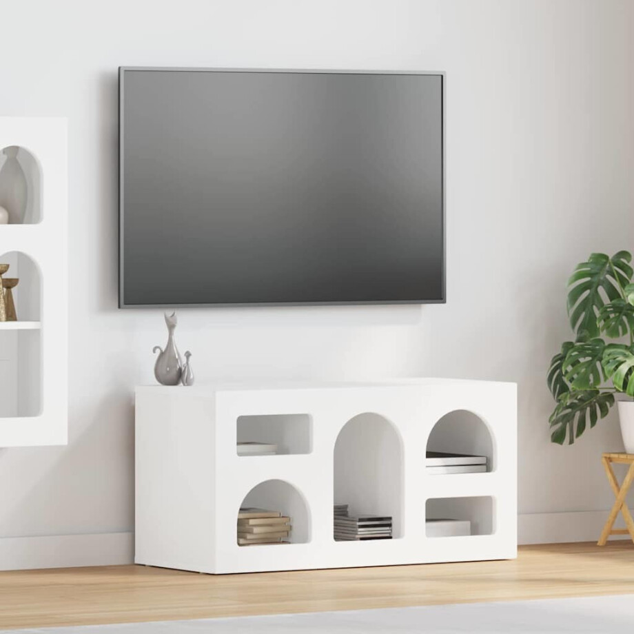 vidaXL TV-kast Wit 80 x 35 x 40 cm Bewerkt hout afbeelding 1