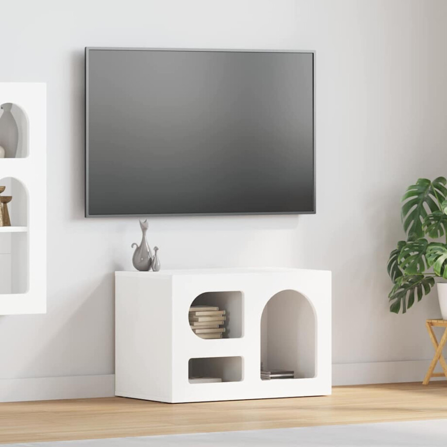 vidaXL TV-kast Wit 60 x 35 x 40 cm Bewerkt hout afbeelding 1