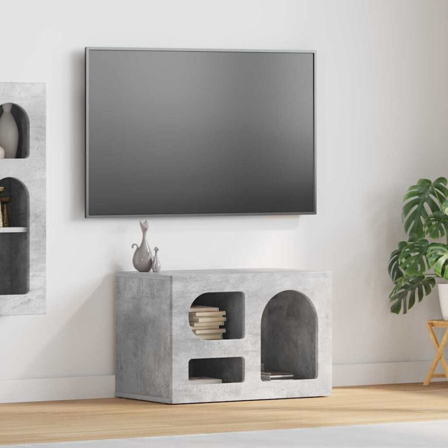 vidaXL TV-kast ELST 60 x 35 x 40 cm Beton Grijs Bewerkt hout afbeelding 1