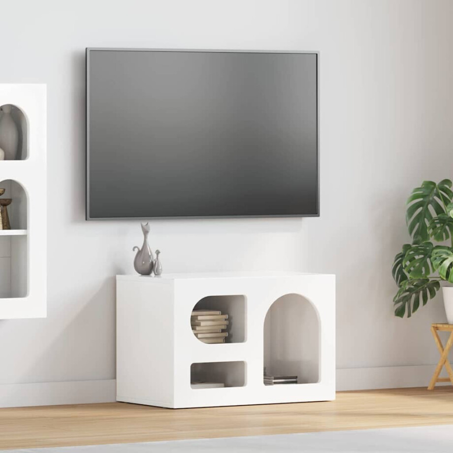 vidaXL TV-kast ELST 60 x 35 x 40 cm Hoogglans wit Bewerkt hout vidaXL TV-kast ELST 60 x 35 x 40 cm Hoogglans wit Bewerkt hout afbeelding 1