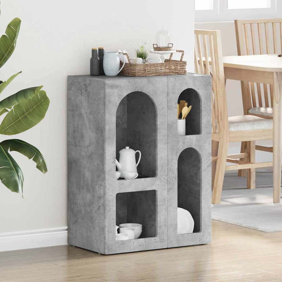 vidaXL Dressoir ELST Beton Grijs 59 x 35 x 80.5 cm Bewerkt hout vidaXL Dressoir ELST Beton Grijs 59 x 35 x 80.5 cm Bewerkt hout afbeelding 1