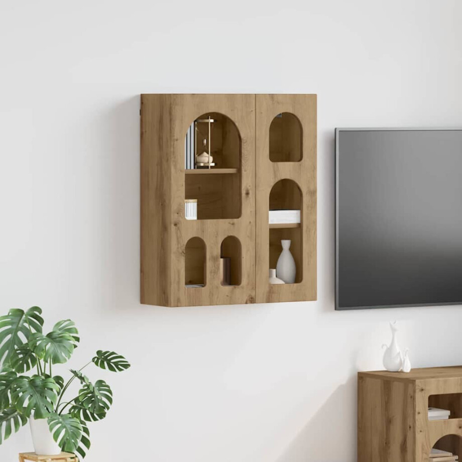 vidaXL Hangkast ELST Artisan Eiken 59 x 20 x 71.5 cm Bewerkt hout vidaXL Hangkast ELST Artisan Eiken 59 x 20 x 71.5 cm Bewerkt hout afbeelding 1