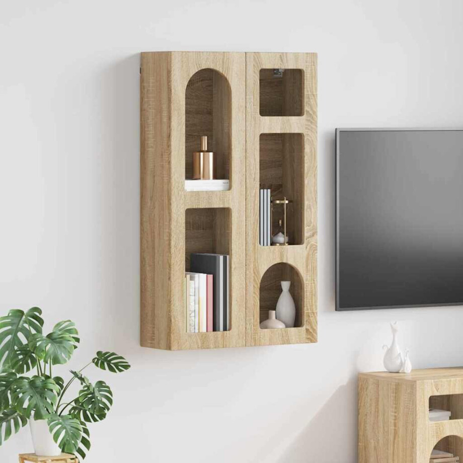 vidaXL Hangkast ELST Sonoma Eiken 59 x 20 x 100 cm Bewerkt hout vidaXL Hangkast ELST Sonoma Eiken 59 x 20 x 100 cm Bewerkt hout afbeelding 1