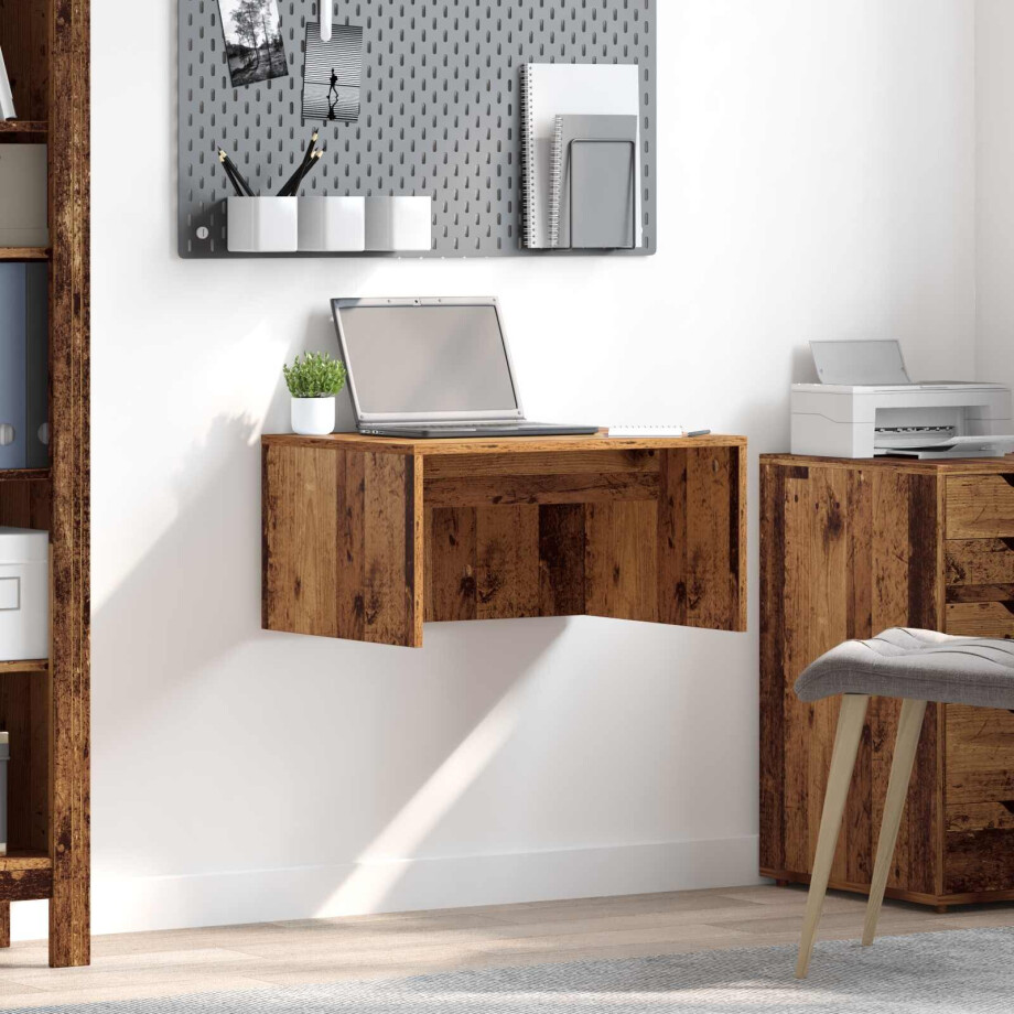 vidaXL Wandbureau Wandgemonteerd Oud Hout 60 x 45 x 30 cm Bewerkt hout vidaXL Wandbureau Wandgemonteerd Oud Hout 60 x 45 x 30 cm Bewerkt hout afbeelding 1