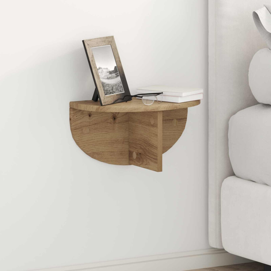 vidaXL Wandplank Artisan Eiken 38 x 19 x 19 cm Bewerkt hout vidaXL Wandplank Artisan Eiken 38 x 19 x 19 cm Bewerkt hout afbeelding 1