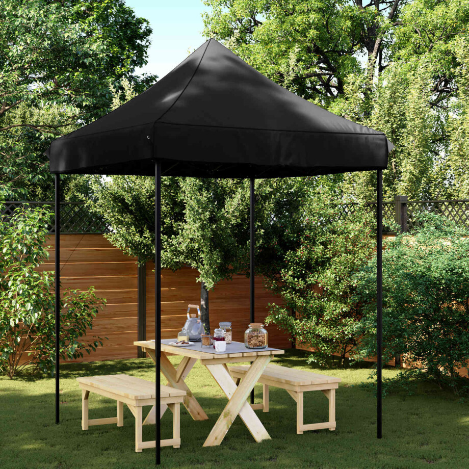 vidaXL Partytent Zwart 200 x 200 x 306 cm Oxford Stof afbeelding 1
