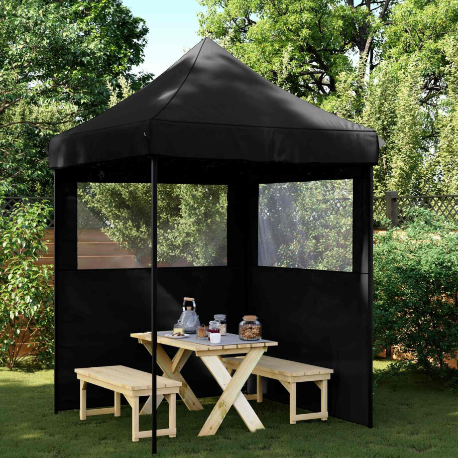 vidaXL Partytent Zwart 200 x 200 x 306 cm Oxford Stof afbeelding 1