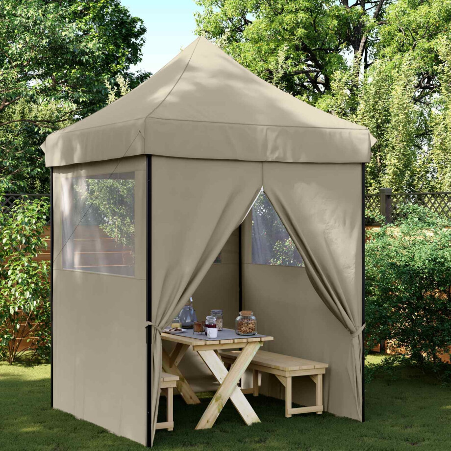 vidaXL Partytent Taupe 200 x 200 x 306 cm Oxford Stof afbeelding 1