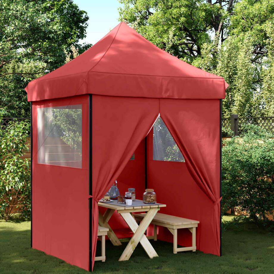 vidaXL Partytent Bordeauxrood 200 x 200 x 306 cm Oxford Stof afbeelding 1