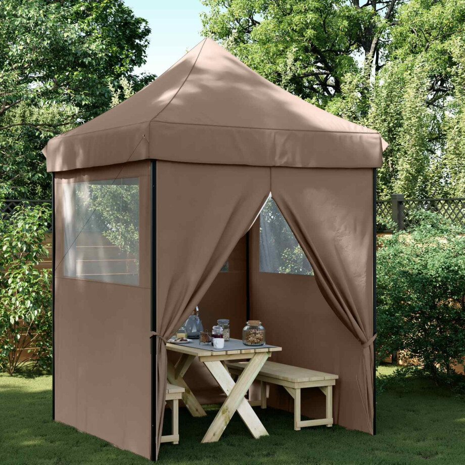 vidaXL Partytent Bruin 200 x 200 x 306 cm Oxford Stof afbeelding 1