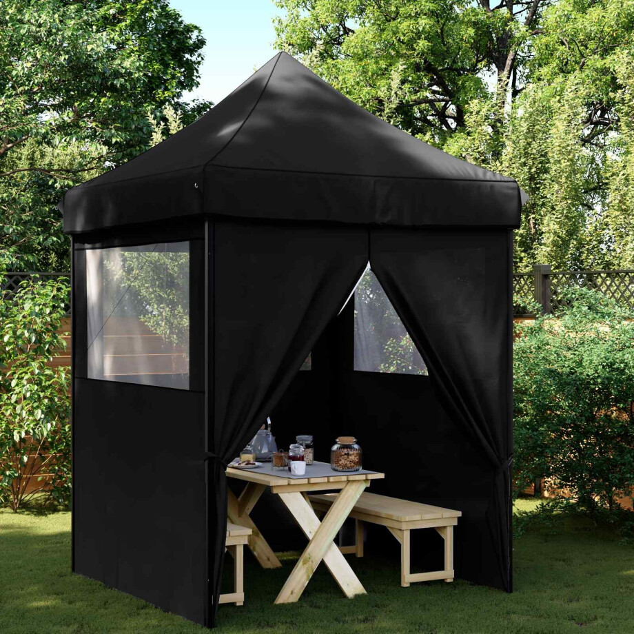 vidaXL Partytent Zwart 200 x 200 x 306 cm Oxford Stof afbeelding 1