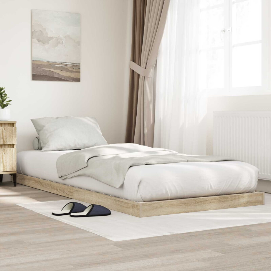 vidaXL Vloer bedframe Sonoma 80 x 200 cm Bewerkt hout afbeelding 1