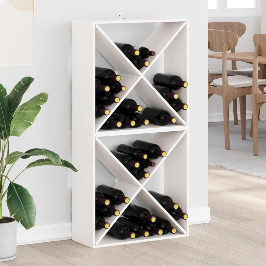 vidaXL Wijnrek 2 pcs Wit 62 x 25 x 62 cm Massief grenenhout vidaXL Wijnrek 2 pcs Wit 62 x 25 x 62 cm Massief grenenhout afbeelding 1