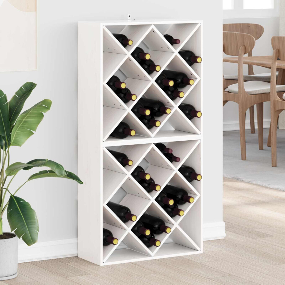 vidaXL Wijnrek 2 pcs Wit 62 x 25 x 62 cm Massief grenenhout vidaXL Wijnrek 2 pcs Wit 62 x 25 x 62 cm Massief grenenhout afbeelding 1