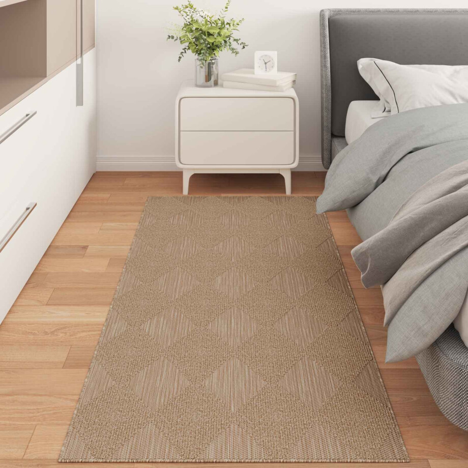 vidaXL Vloerkleden Rechthoekig AGIRA Naturel 150 x 80 cm Polyester afbeelding 1