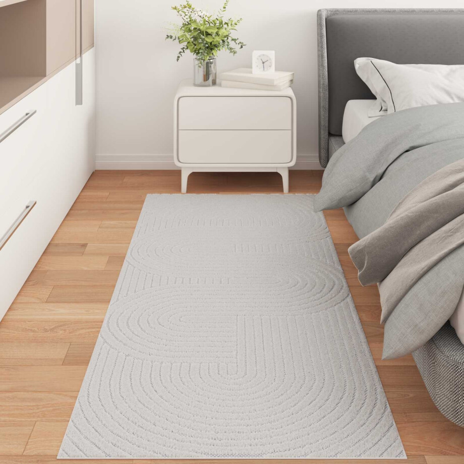 vidaXL Vloerkleden Rechthoekig PALMERAS Crème 150 x 80 cm Polyester afbeelding 1