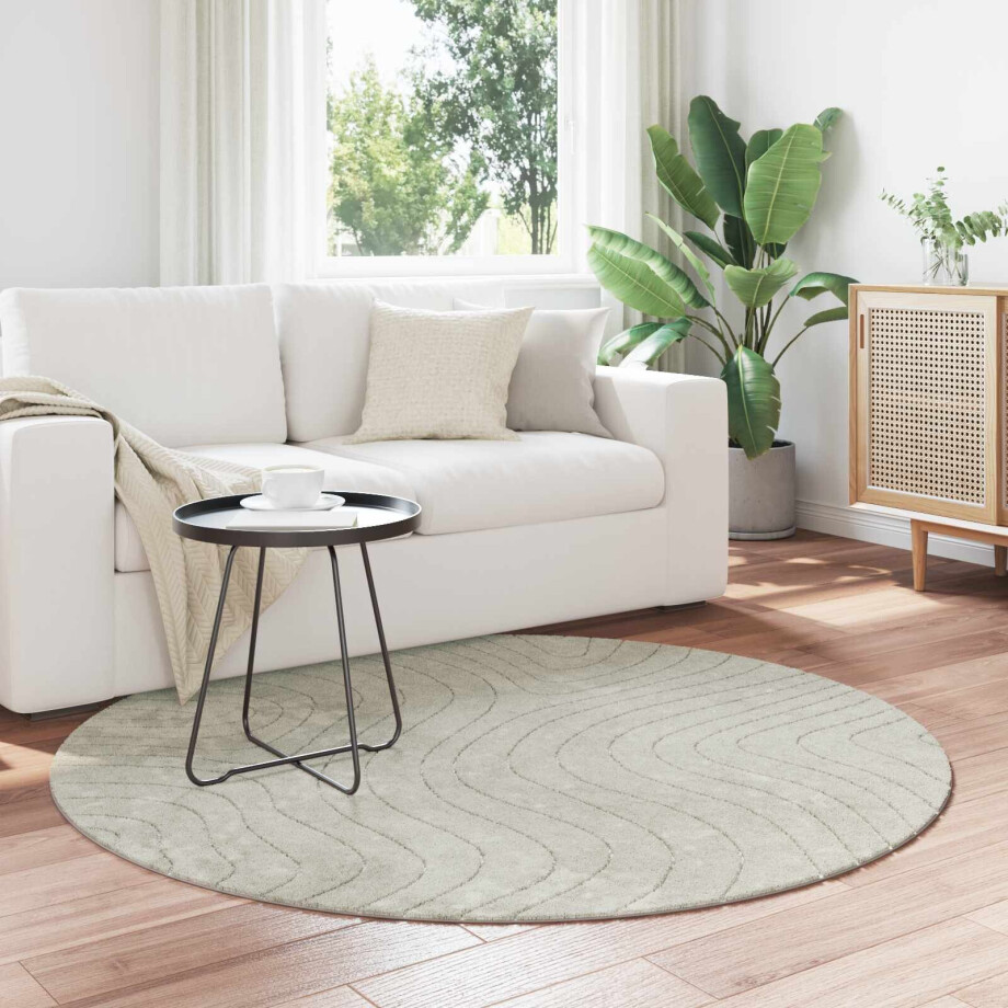 vidaXL Vloerkleden Rond PALMERAS Groen Ø 160 CM Polyester afbeelding 1