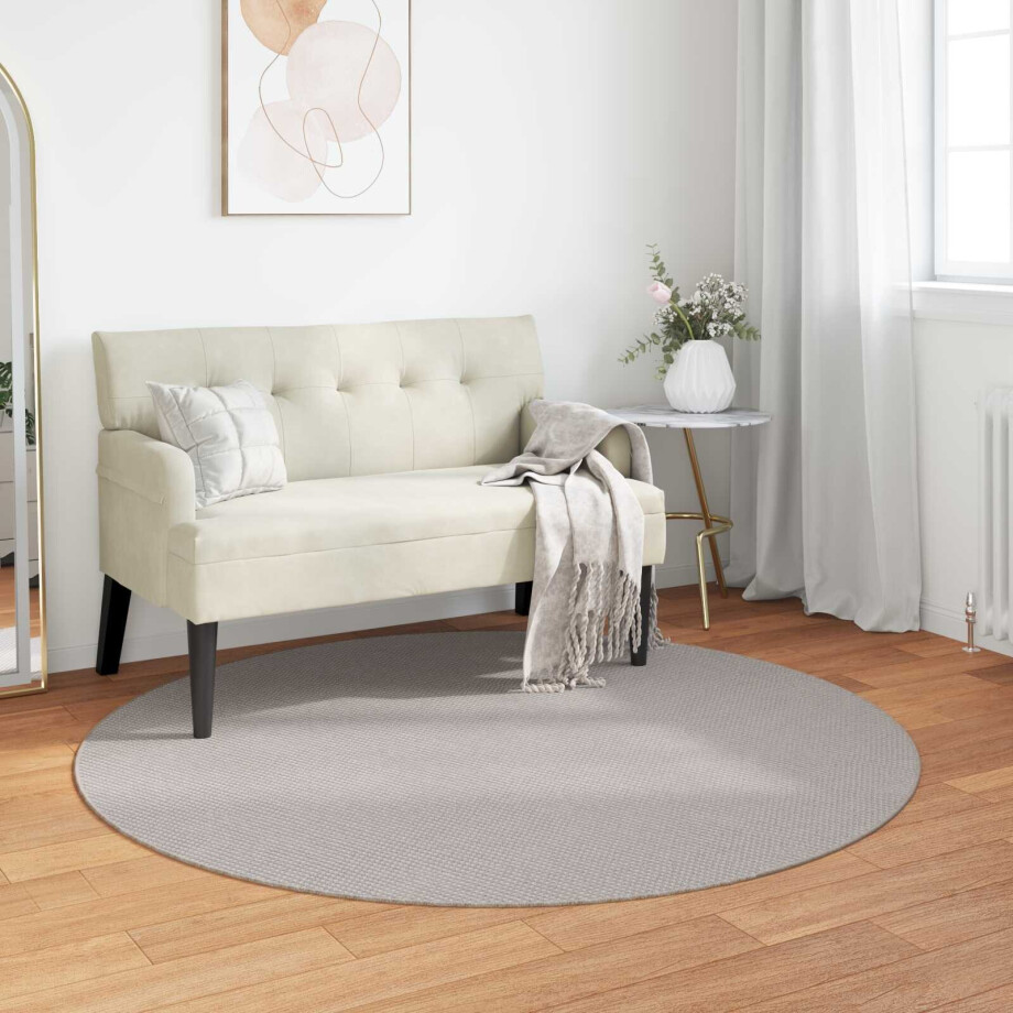 vidaXL Vloerkleden Rond LUGO Crème Ø 160 CM Polyester afbeelding 1