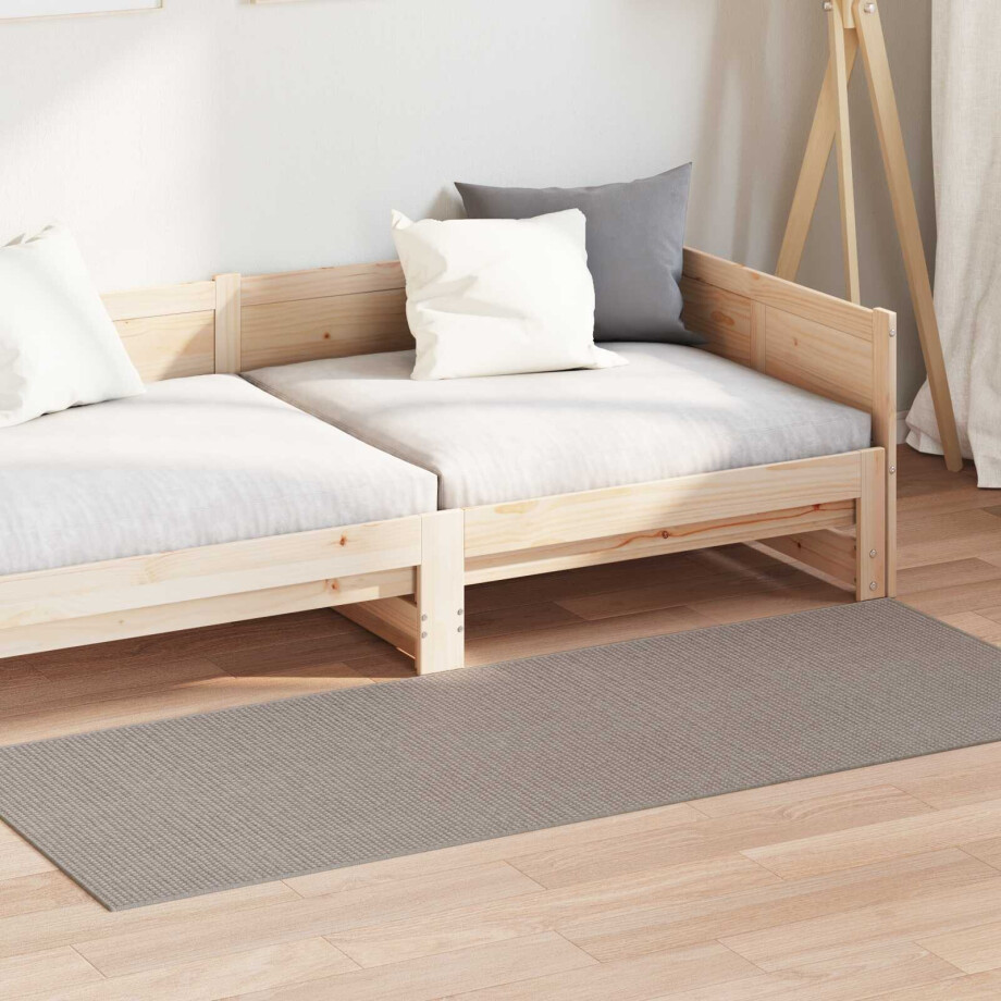 vidaXL Vloerkleden Rechthoekig LUGO Taupe 80 x 150 cm Polyester afbeelding 1