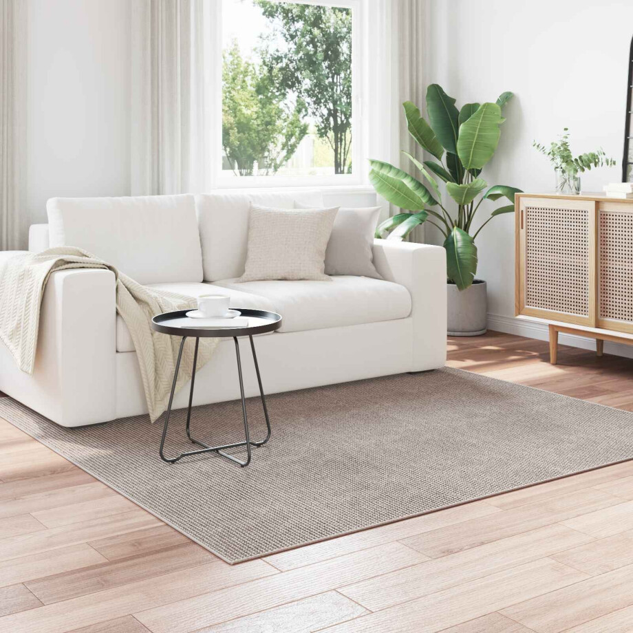 vidaXL Vloerkleden Vierkant LUGO Crème en Taupe 120 x 120 cm Polyester afbeelding 1