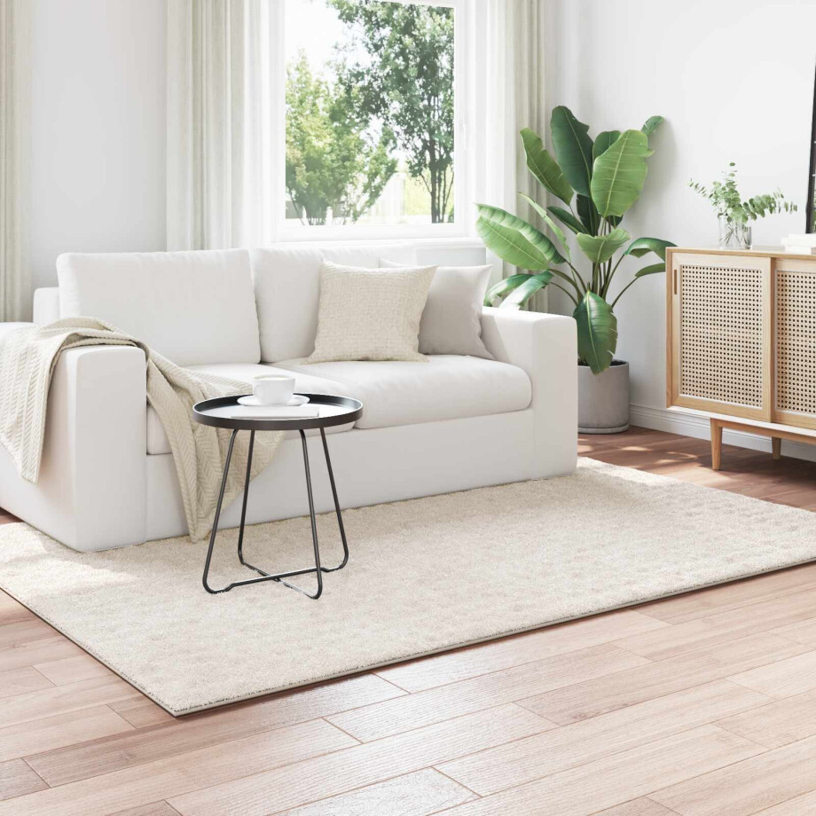 vidaXL Vloerkleden Rechthoekig SIROLO Crème 200 x 140 cm Polyester vidaXL Vloerkleden Rechthoekig SIROLO Crème 200 x 140 cm Polyester afbeelding 1