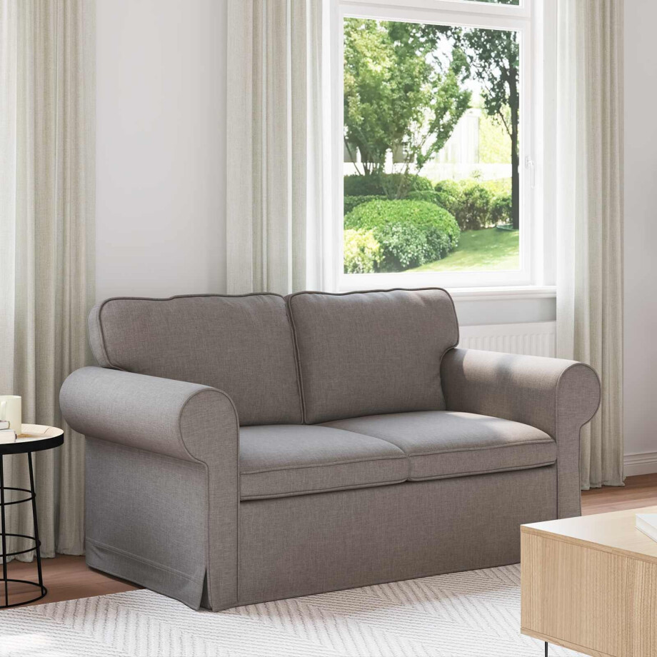 vidaXL Bank Taupe 155 x 82 x 80 cm Stof afbeelding 1