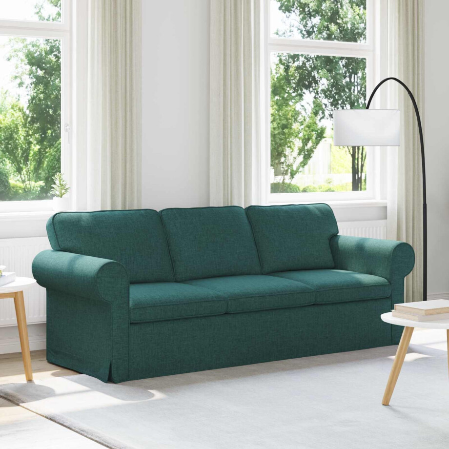 vidaXL Bank Donkergroen 215 x 82 x 80 cm Stof afbeelding 1