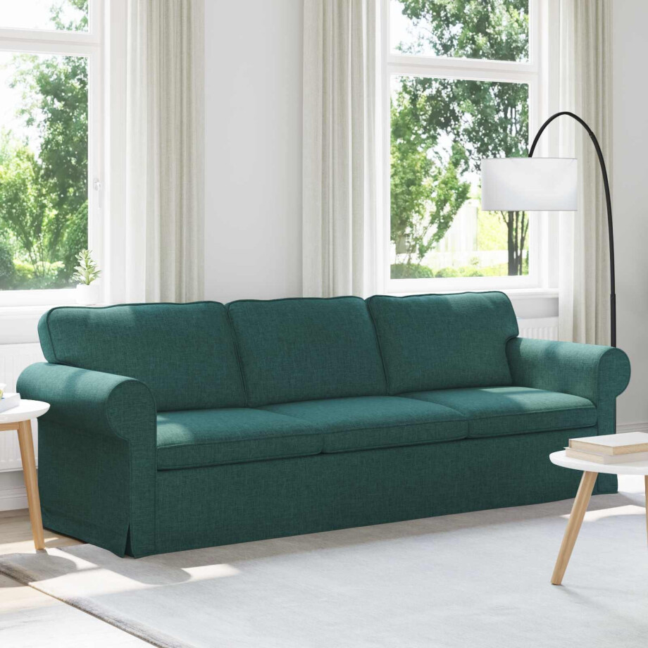 vidaXL Bank Donkergroen 245 x 82 x 80 cm Stof afbeelding 1