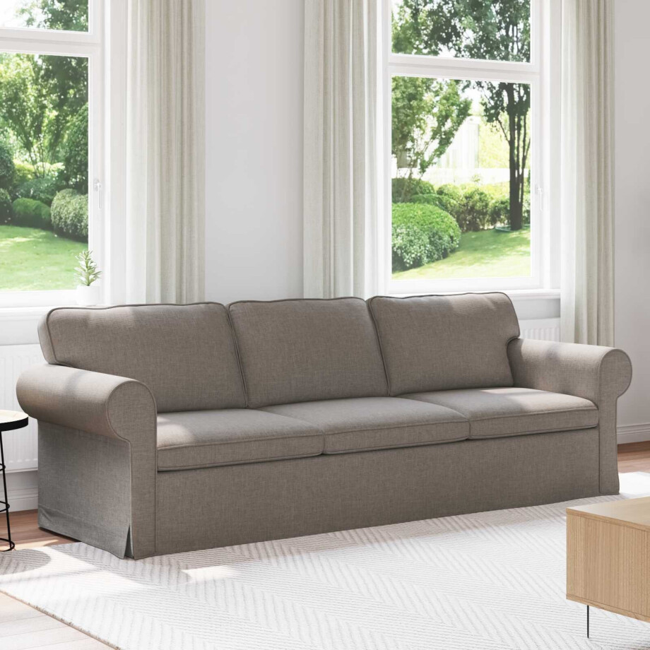 vidaXL Bank Taupe 245 x 82 x 80 cm Stof afbeelding 1