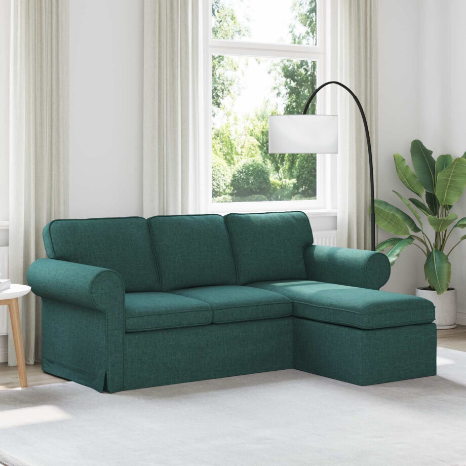 vidaXL Bank Donkergroen 195 x 138 x 80 cm Stof afbeelding 1