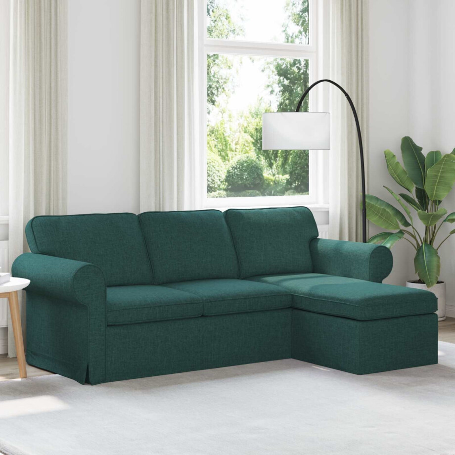 vidaXL Bank Donkergroen 215 x 138 x 80 cm Stof afbeelding 1