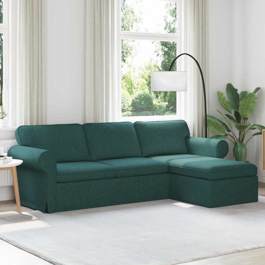 vidaXL Bank Donkergroen 245 x 138 x 80 cm Stof afbeelding 1