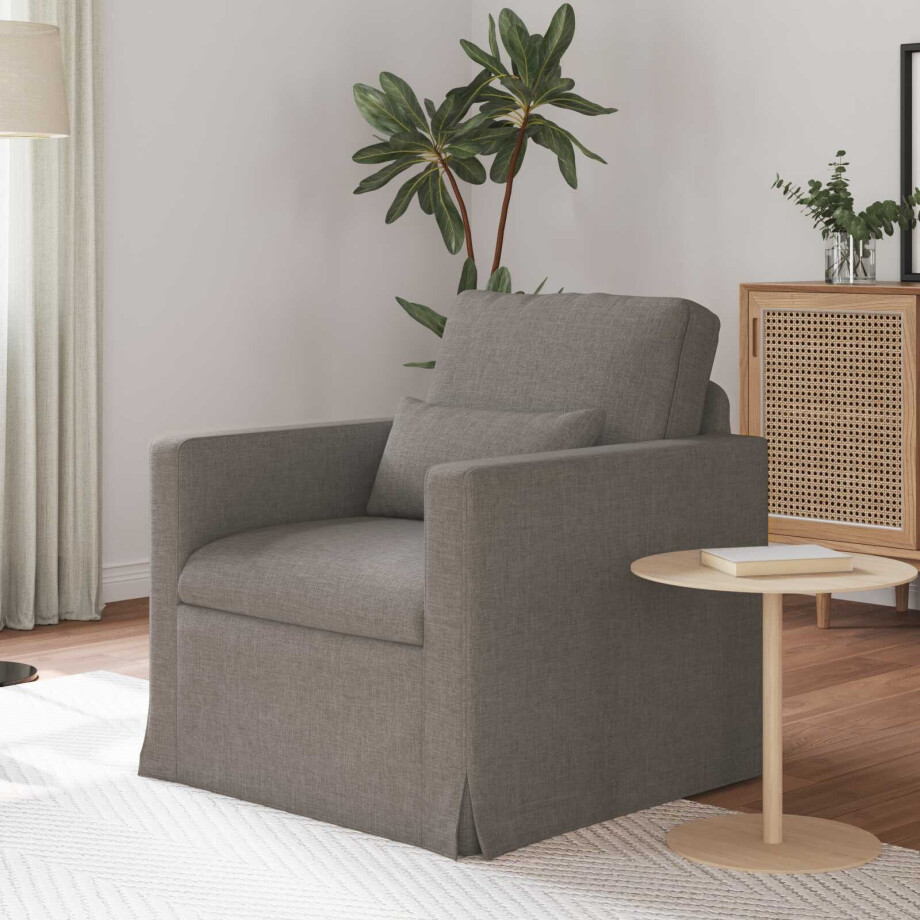 vidaXL Bank Taupe 78 x 78 x 80 cm Stof afbeelding 1