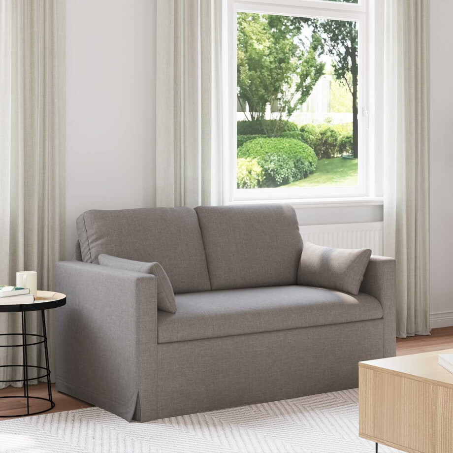 vidaXL Bank Taupe 139 x 78 x 80 cm Stof afbeelding 1