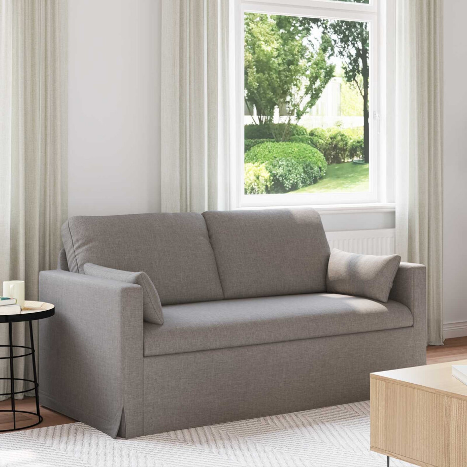 vidaXL Bank Taupe 158 x 78 x 80 cm Stof afbeelding 1