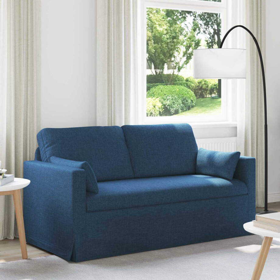vidaXL Bank Blauw 158 x 78 x 80 cm Stof afbeelding 1