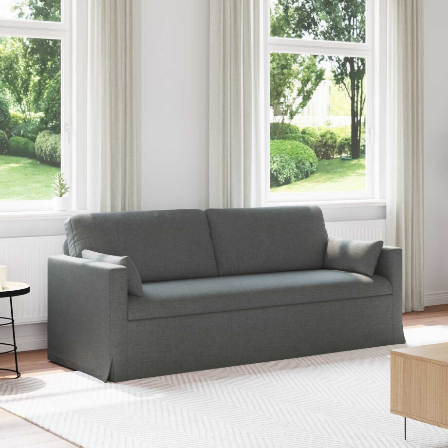 vidaXL Bank Donkergrijs 198 x 78 x 80 cm Stof afbeelding 1