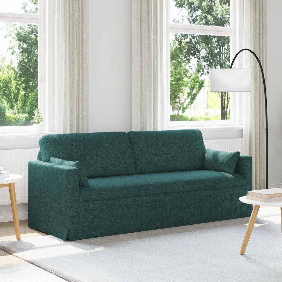 vidaXL Bank Donkergroen 198 x 78 x 80 cm Stof afbeelding 1