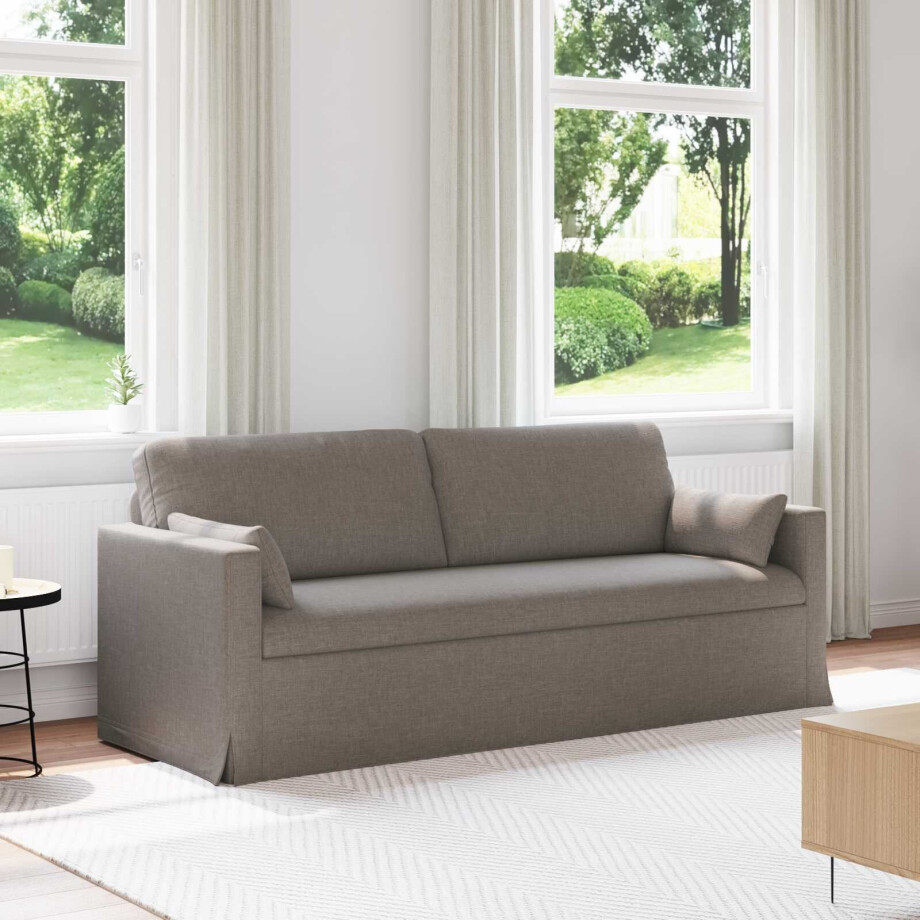 vidaXL Bank Taupe 198 x 78 x 80 cm Stof afbeelding 1
