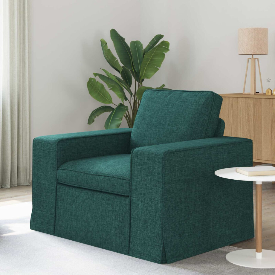 vidaXL Bank Donkergroen 103 x 80 x 82 cm Stof afbeelding 1