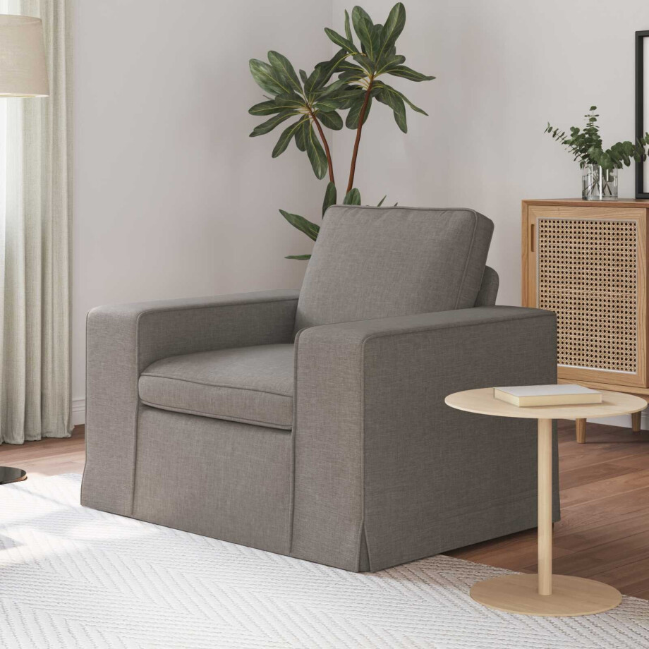 vidaXL Bank Taupe 103 x 80 x 82 cm Stof afbeelding 1